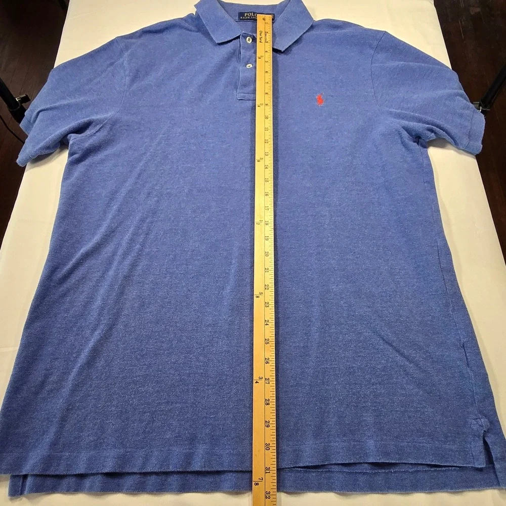 Polo Ralph Lauren Mens XLT Blue Heather Short Sleeve‎ Cotton Pique Polo Shirt
